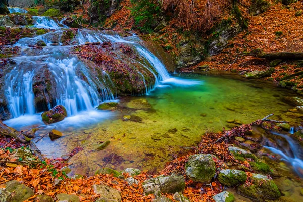 Belle Rivière Dans Canyon Montagne Automne — Photo