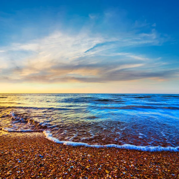 Coasta Liniștită Mării Seara — Fotografie, imagine de stoc