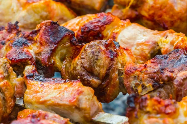 Primo Piano Frittura Fondo Carne — Foto Stock