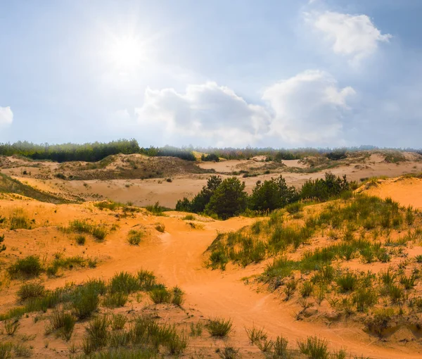砂砂漠と輝き太陽 — ストック写真