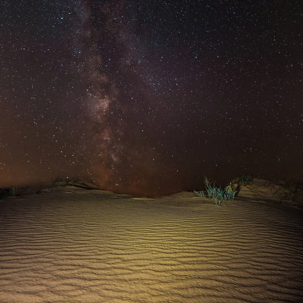 Desierto Arenoso Por Noche — Foto de Stock