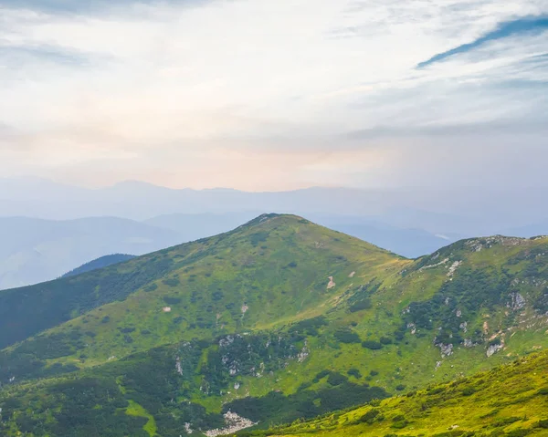 Bellissimo Paesaggio Verde Montagna Mattino Presto — Foto Stock