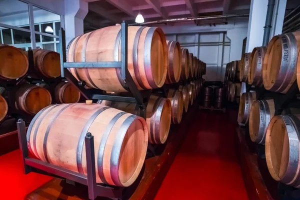 Old Barrels Alcohol Basement — Stock Photo, Image