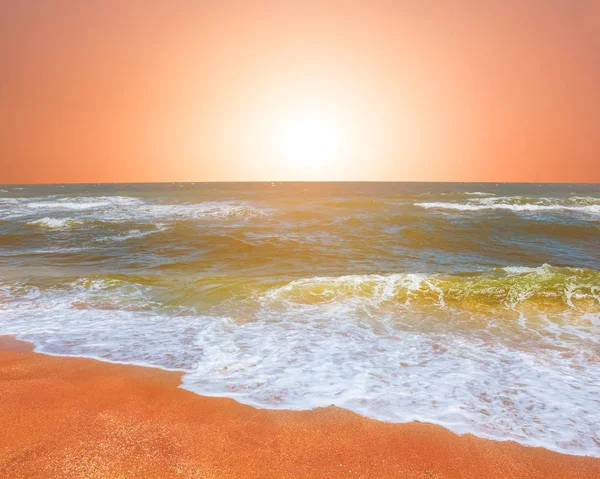 Krásné Letní Moře Pobřeží Západ Slunce — Stock fotografie
