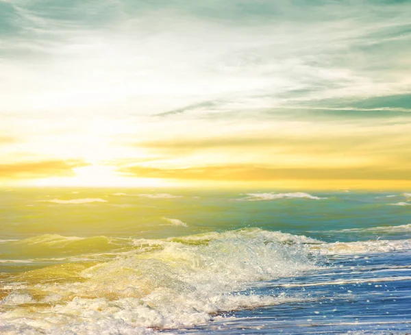 Літній Морський Пляж Заході Сонця — стокове фото