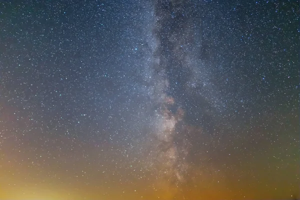 Cielo Nocturno Fondo Con Primer Plano Vía Láctea — Foto de Stock