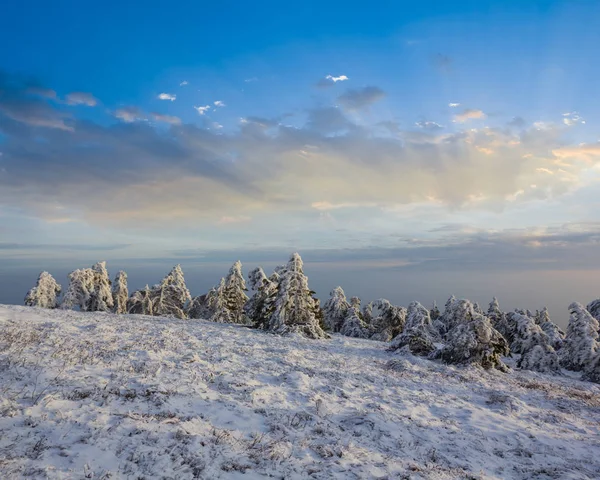 Pendiente Montaña Una Escena Nieve Noche —  Fotos de Stock