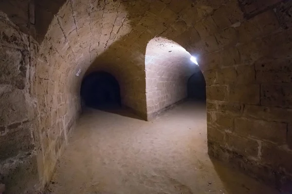 Vecchio Castello Medievale Sotterraneo Scena Museale — Foto Stock