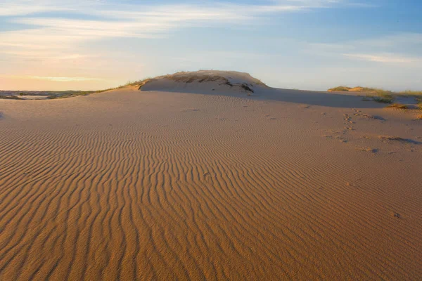 Песчаная Пустыня Вечернее Время Открытом Фоне Пустыни — стоковое фото