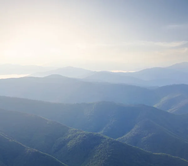 Гірська Долина Ранковій Сцені — стокове фото