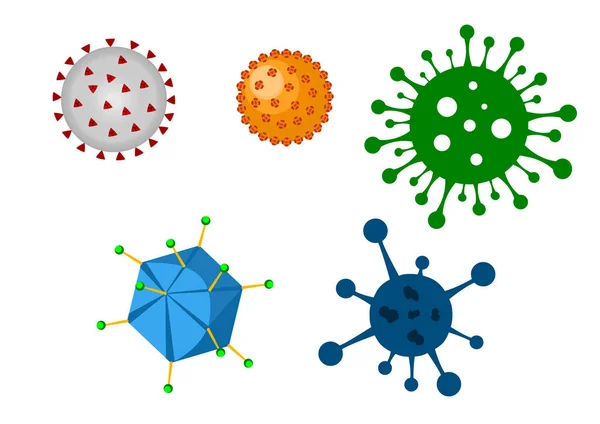Zbliżenie Stylizowane Ilustracja Wirusa Różne Wirusy Izolowane Białym Tle — Zdjęcie stockowe