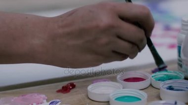 Palet boya ile resim arka plan üzerinde.