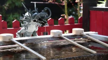 Japon tapınağında Ryujin 'in el suyu.