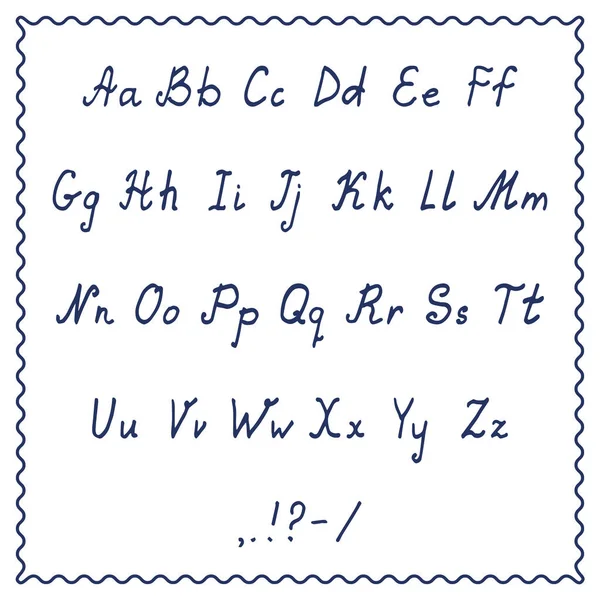 Ručně Psaná Anglická Abeceda Písmena Izolovaná Světlém Pozadí Písmo Pro — Stockový vektor