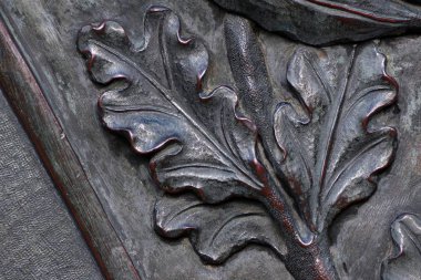 Eski bronz. Metal yapraklar. Bronz doku arkaplanı. 