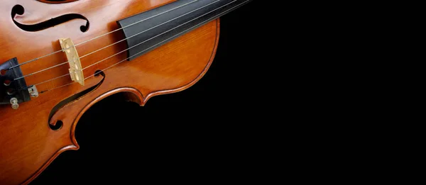 Fragment Violin Black Background Concert Poster Classical Music Music Concept — Stock Photo, Image