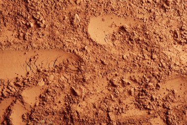 Kakao tozu dokusu arka planda. en üstteki görünüm