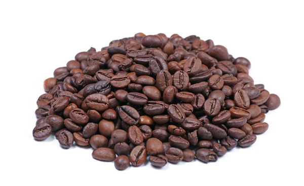 Pörkölt Kávébab Fehér Alapon Izolálva — Stock Fotó