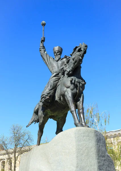 Denkmal für Hetman in Kiew, Ukraine, — Stockfoto