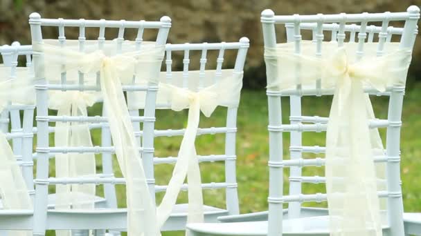 Esküvői fehér szék — Stock videók