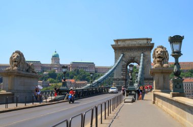  Zincir köprü Tuna Nehri Budapeşte ' 