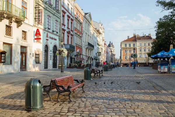 Πλατεία αγοράς της πόλης lviv, Ουκρανία. — Φωτογραφία Αρχείου