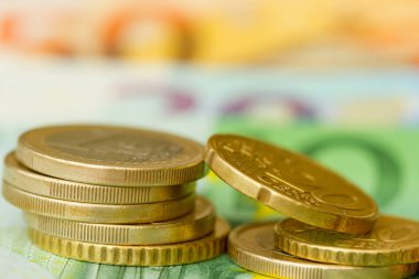 Euro coins yakın çekim 