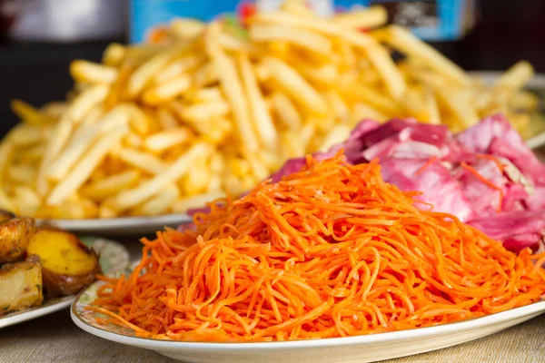 Korean carrot with cabbage and potatoes — Stock Photo, Image