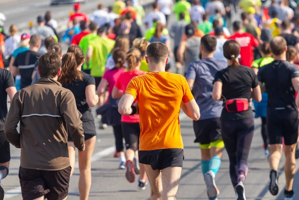 Muitas Pessoas Correm Maratona Amador Kiev — Fotografia de Stock