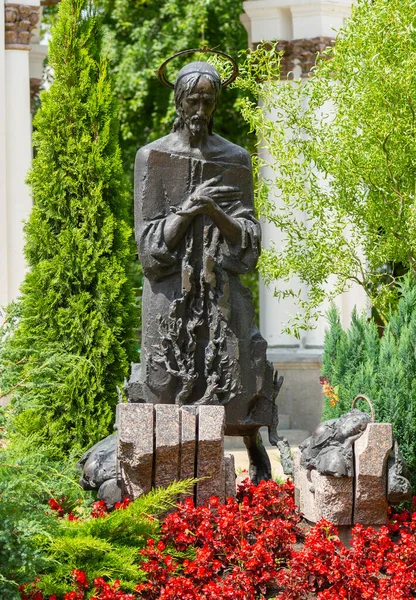 Kiew Ukraine Juli 2015 Jesusstatue Der Michael Kathedrale Kiew Ukraine lizenzfreie Stockfotos