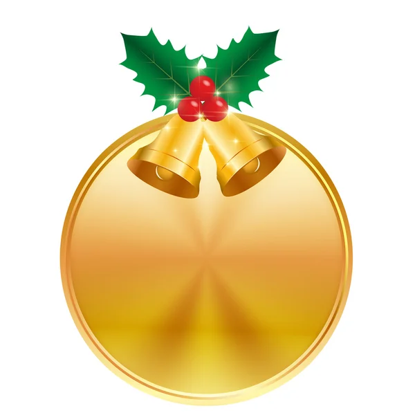 Christmas holly medalj ikonen — Stock vektor