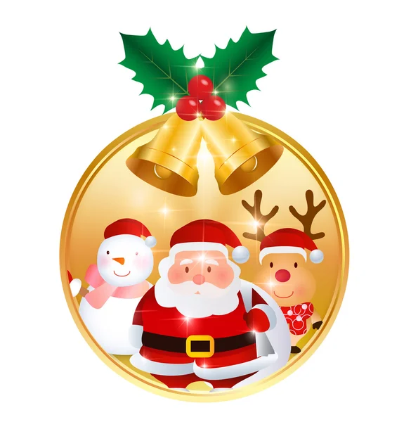 Christmas Santa holly pictogram — Stockvector