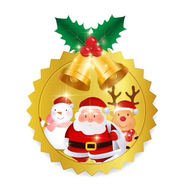 Vánoční Santa holly ikona — Stockový vektor