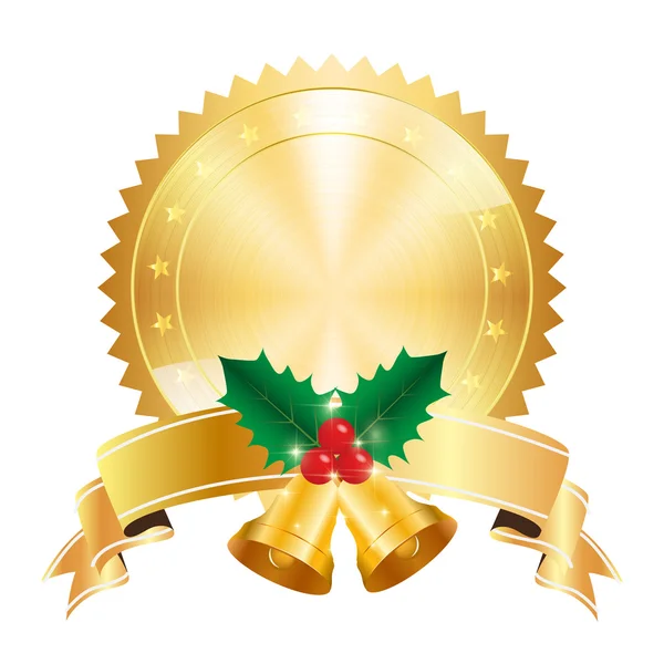Kerst Hulst medaille pictogram — Stockvector
