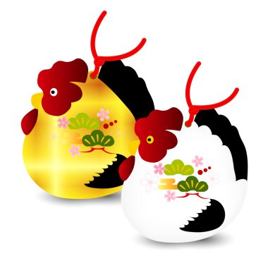 Horoz tavuk tebrik kartı simgesi