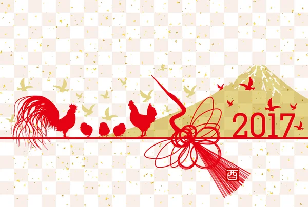 Новогодняя открытка с куриным журавлем — стоковый вектор