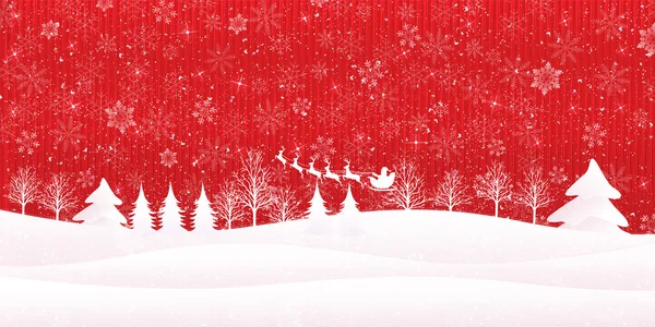 Kerstmis sneeuw Santa achtergrond — Stockvector