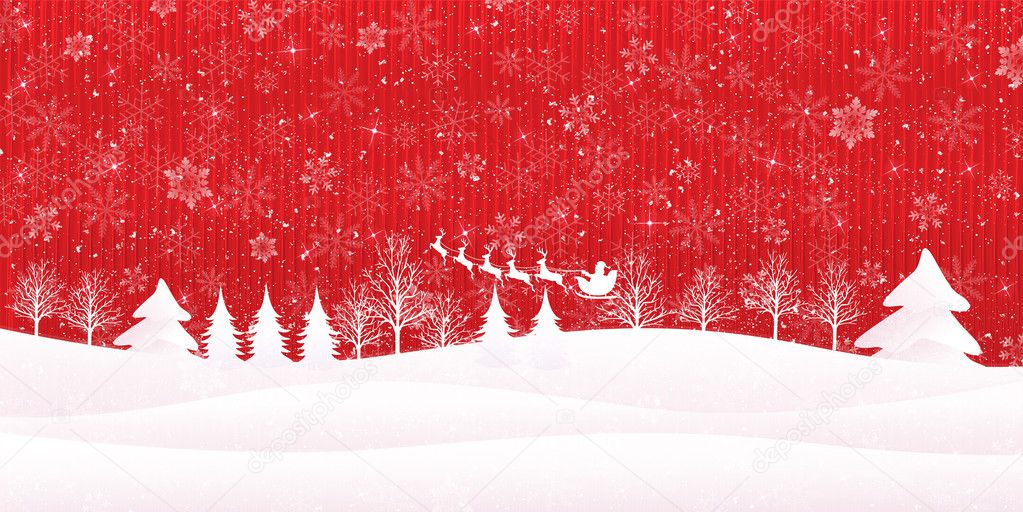 Christmas snow Santa background