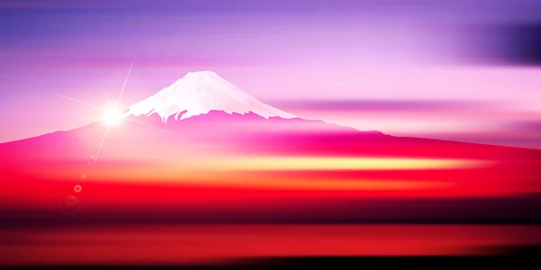 Fuji sunrise neujahr karte hintergrund — Stockvektor