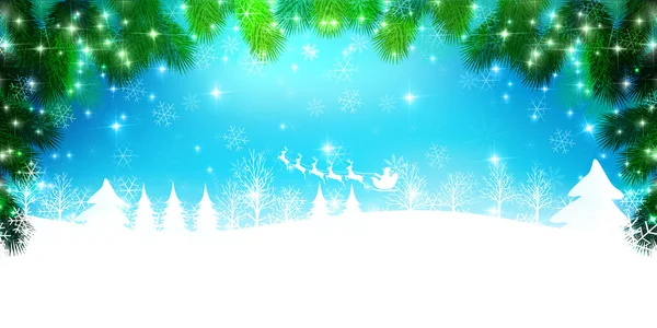 Christmas snow Santa background — Stock Vector