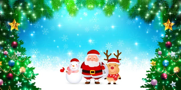 Christmas snow Santa background — Stock Vector