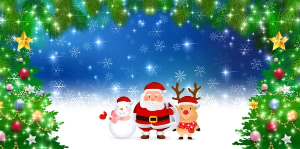 Noel kar Santa arka plan — Stok Vektör
