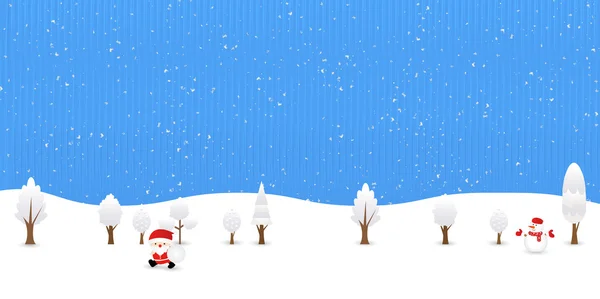 Navidad nieve Santa fondo — Vector de stock