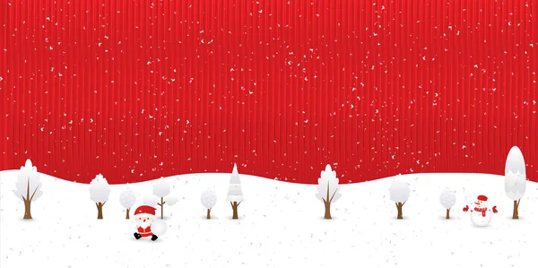 Navidad nieve Santa fondo — Vector de stock