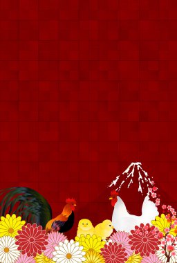 Horoz tavuk tebrik kartı arka plan