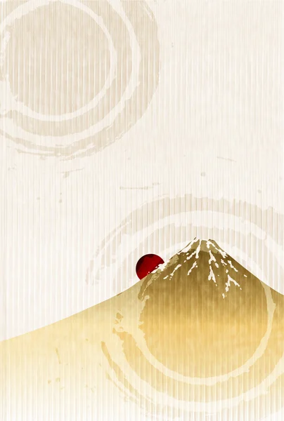 Fuji New Year's wenskaart papieren achtergrond — Stockvector
