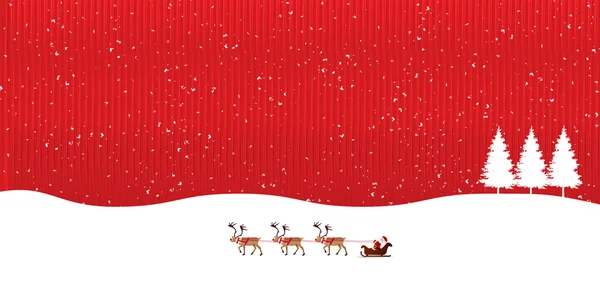 Navidad nieve Santa fondo — Vector de stock