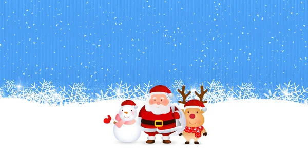 Vánoční sníh Santa pozadí — Stockový vektor