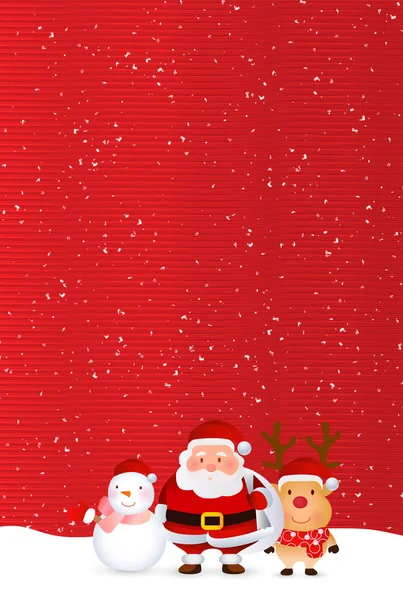 Navidad nieve Santa fondo — Vector de stock