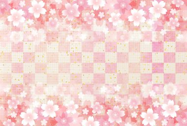 Japon kiraz ağacı yılbaşı kartı arka plan kağıt